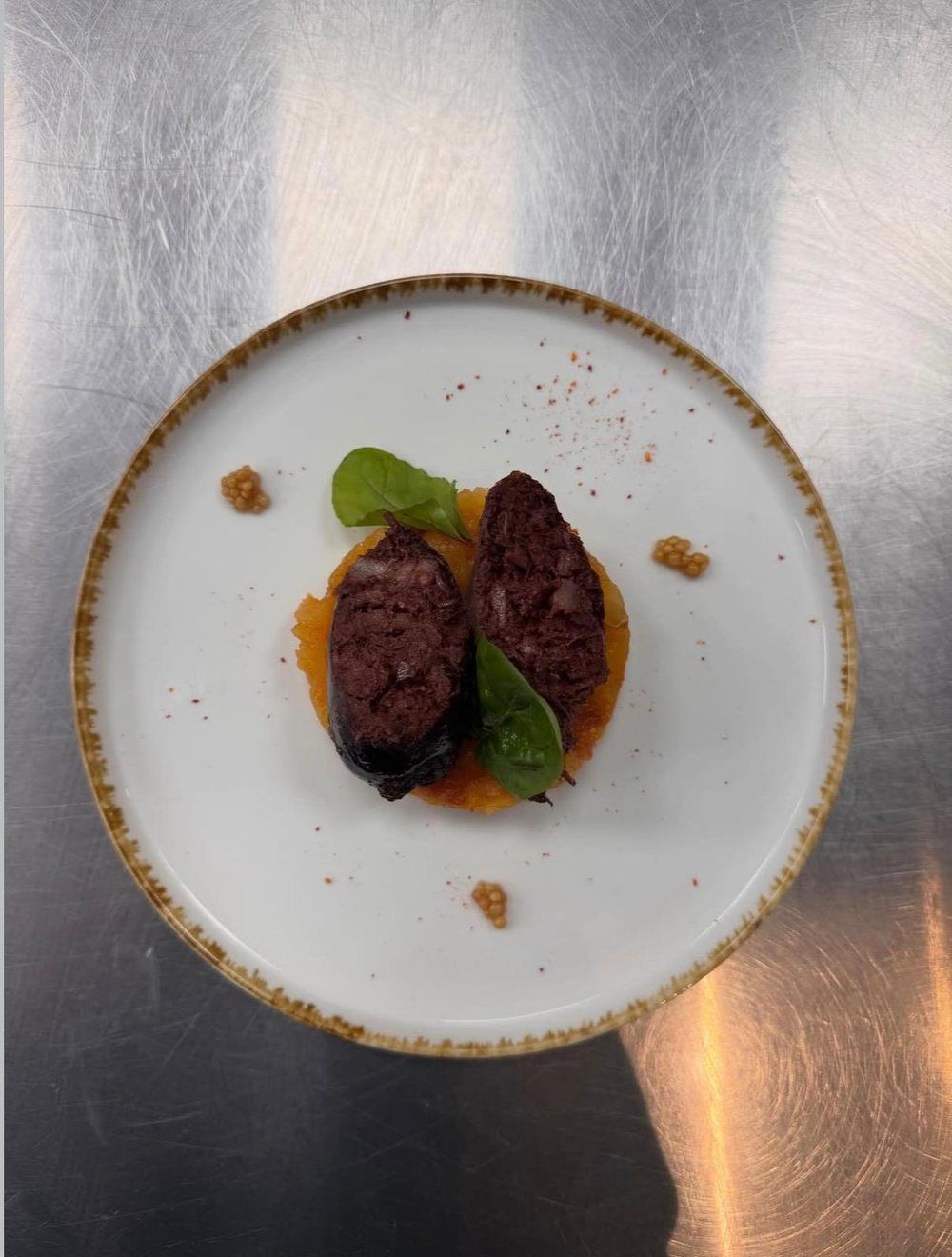 Boudin noir et compotée de courge