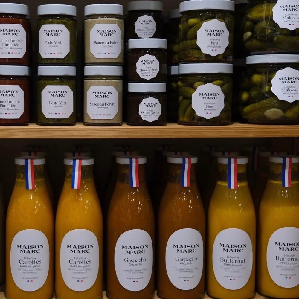 Sauces, cornichons et veloutés en bocaux